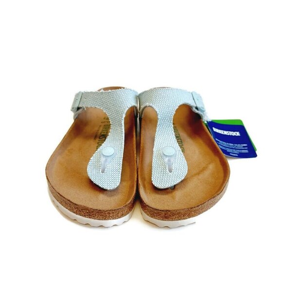 Birkenstock Gizeh Tex Rough Canvas Vegan Sandals Womens 6-6.5 EU 37 Surf Green - Picture 6 of 9